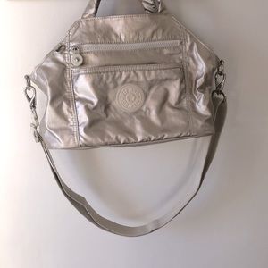 KIPLING METALLIC SATCHEL/CROSSBODY